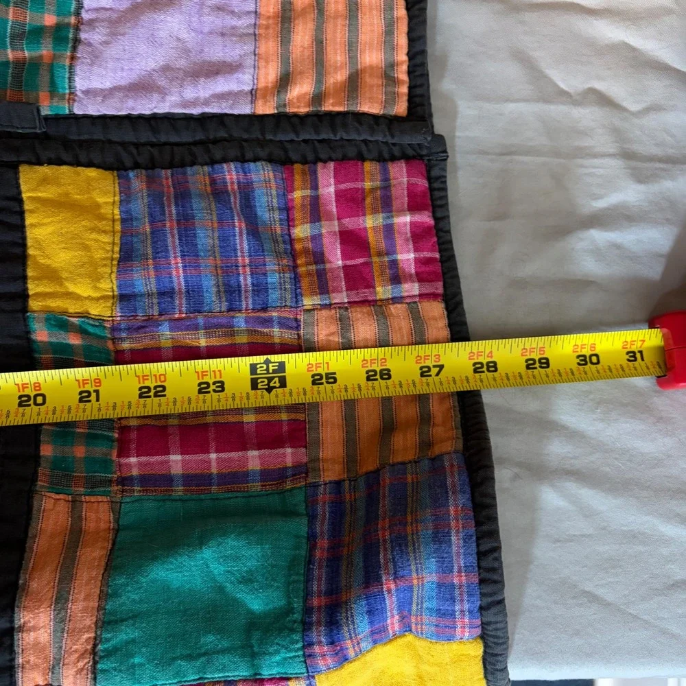 OSY Vintage Patchwork Quilted Jacket Womens Medium Multi Color Plaid‎ Boho Coat